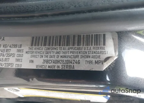 2014 Fiat 500L Trekking from USA, damaged, VIN ZFBCFADH2EZ014246